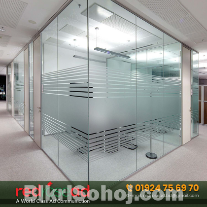 The best Frosted office glass sticker design in Bangladesh